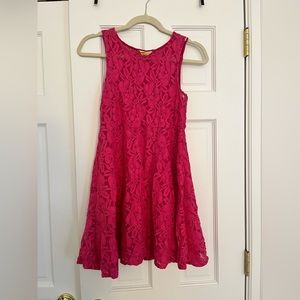 Free People Hot Pink Miles of Lace dress